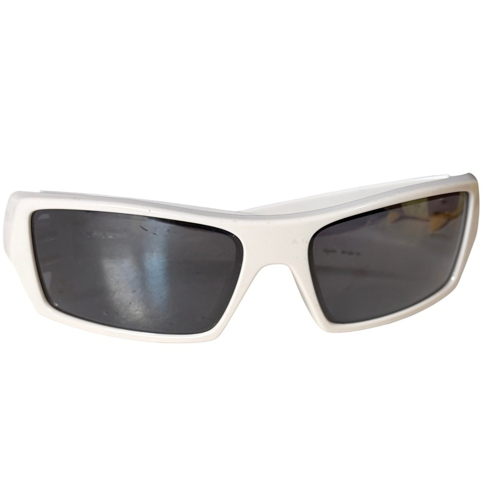 Oakley Gascan Sunglasses White Frame Grey Lens 03-474 Made in USA Wrap Sport